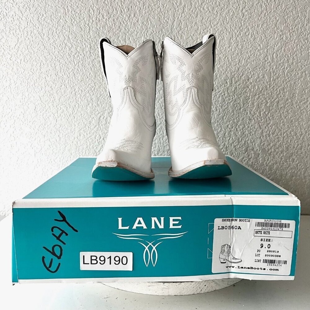 Lane SMOKESHOW White Cowboy Booties Western Cowgirl Short Ankle Boots Womens 9 - Picture 10 of 11